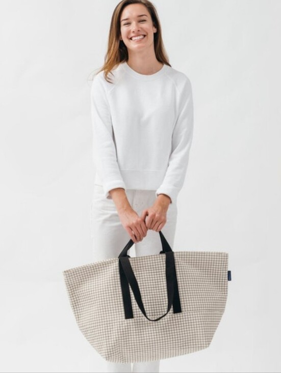 BAGGU Handbags - BAGGU WEEKEND BAG IN NATURAL GRID